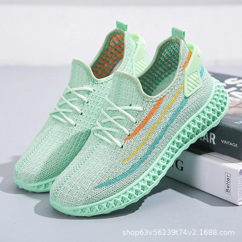 Women's Summer Woven Mesh Sneakers – Breathable Casual Sports Shoes