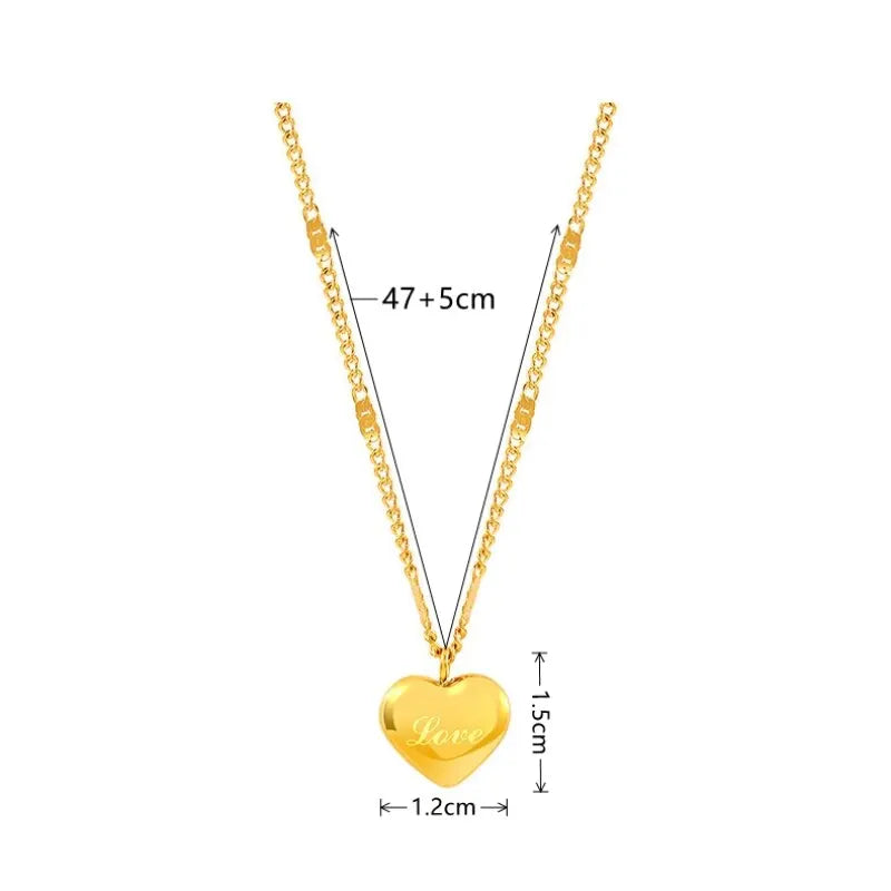 Coeur Pêche – Gold Love Pendant Necklace