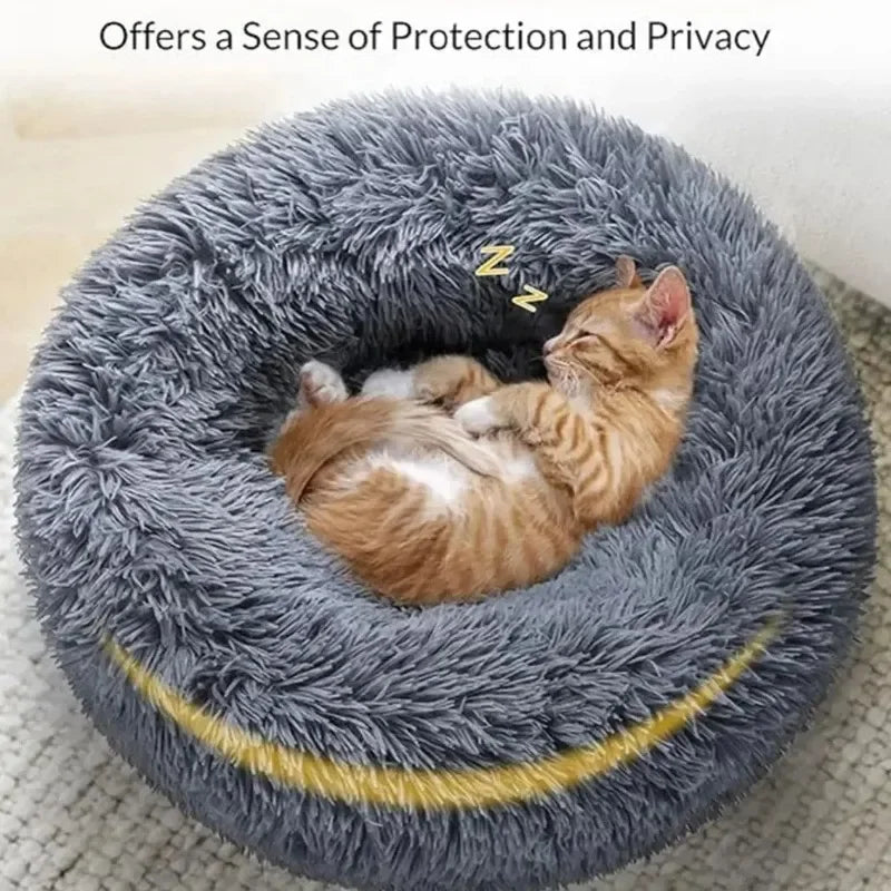 Round Pet Bed 40–90cm – Super Soft, Plush, Warm, for Medium & Large Dogs and Cats