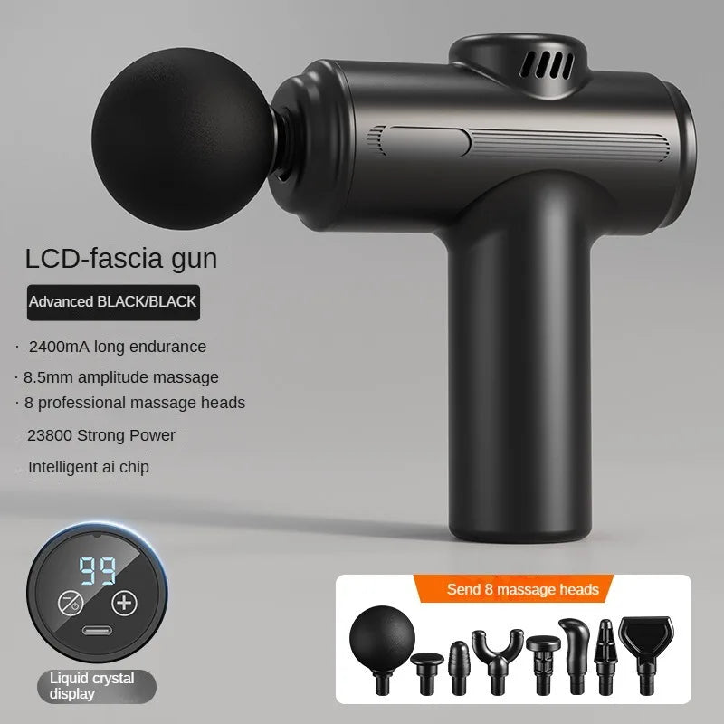 Mini USB Massage Gun – Deep Tissue, 8 Heads, Arms/Back/Leg, Muscle Relaxation & Fitness