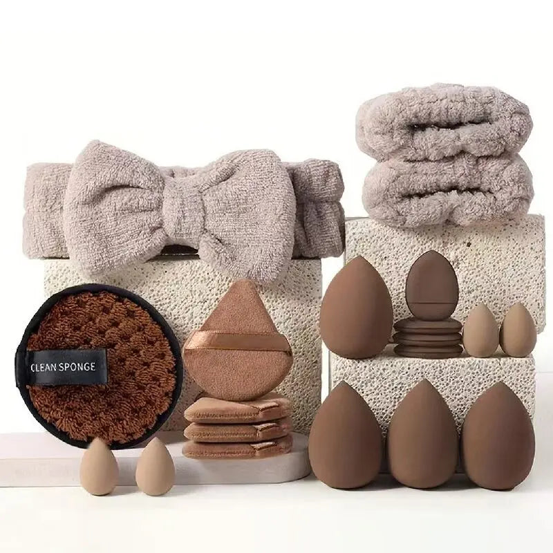 56PCS Makeup Brush Set – Full Face, Eyeshadow Blending, Includes Beauty Sponge, Chocolate Color
