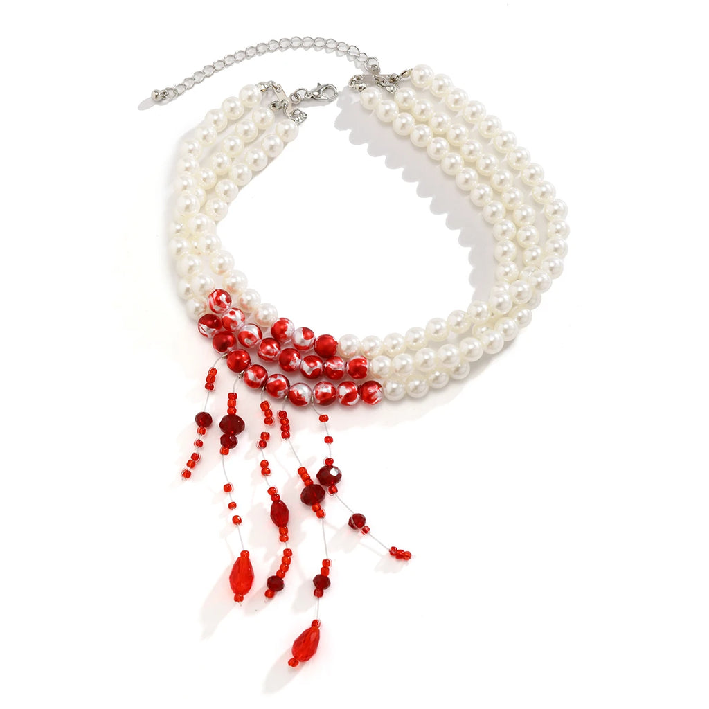 Rouge Mystique – Layered Tassel Necklace
