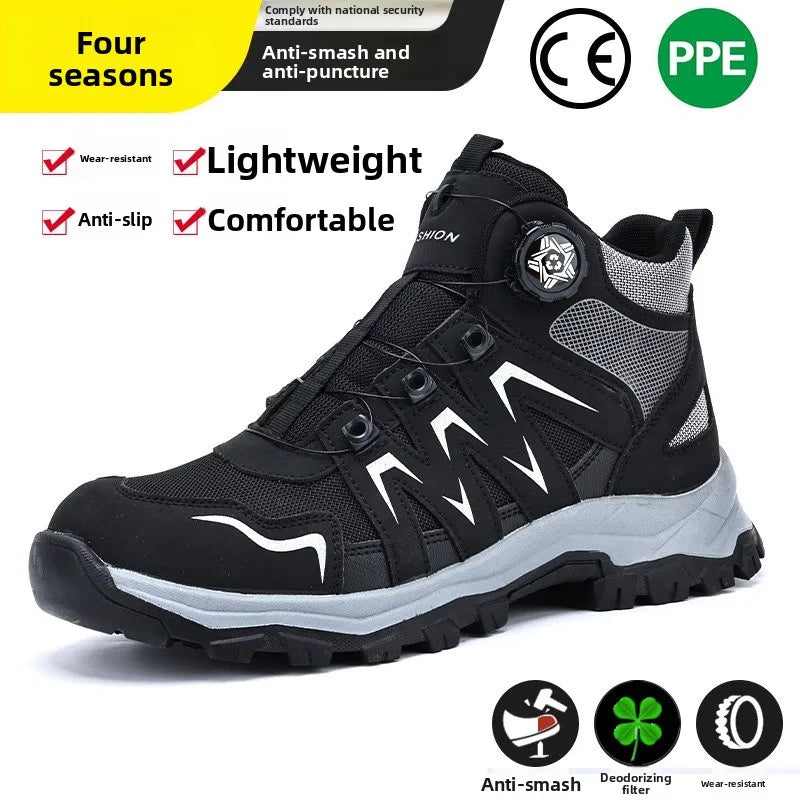 Steel Toe Work Shoes – Anti-Smash, Anti-Piercing, Wear-Resistant Rubber Soles, Durable