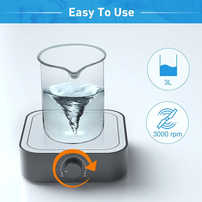 WESTTUNE 3000rpm Rechargeable Magnetic Stirrer Mixer – Max 3L