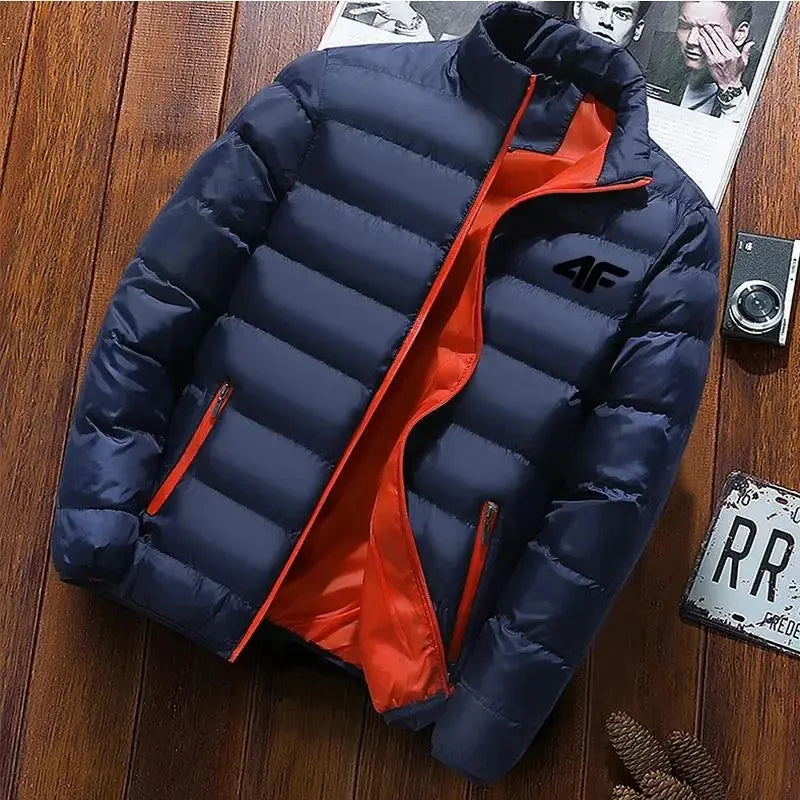 Men's Cotton Coat – Casual, Lightweight, Warm, Stand Collar, High Quality