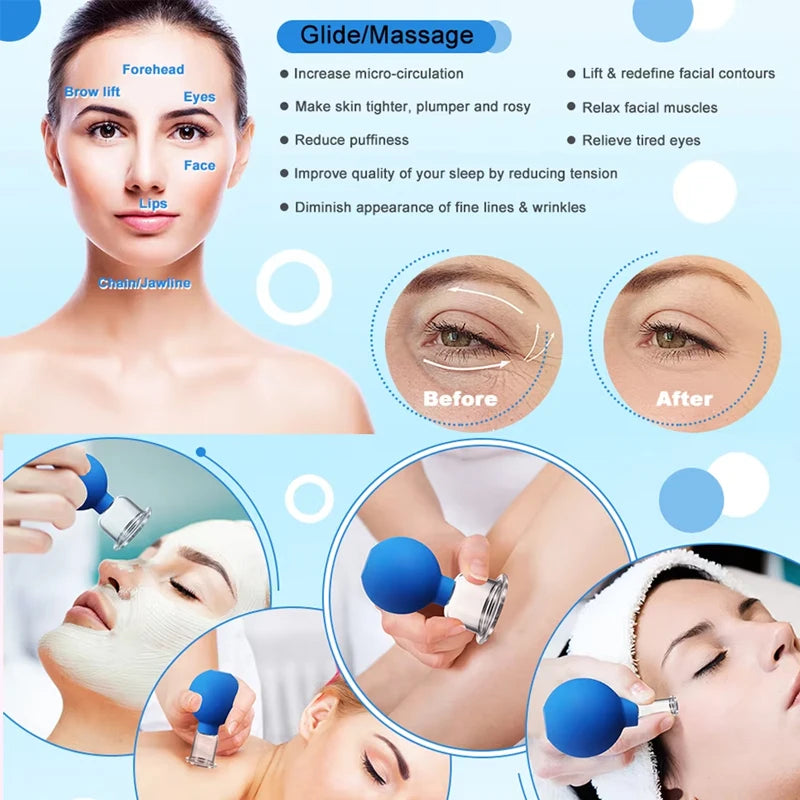 Rubber Face Cupping Massager – Skin Lifting, Anti-Wrinkle & Anti-Cellulite, Facial Therapy Tool