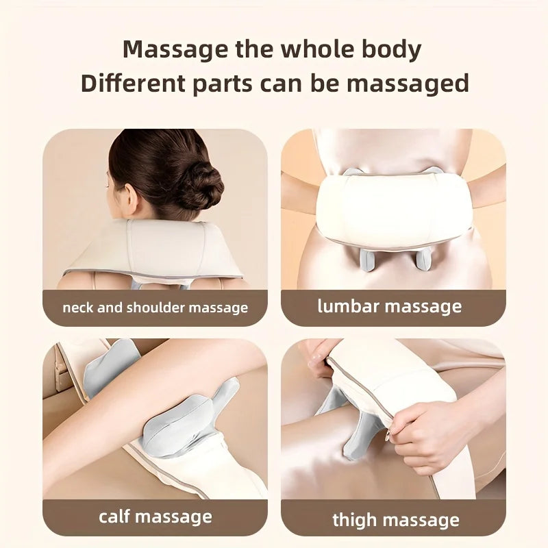 Wireless Electric Neck & Back Massager – Kneading, Shoulder & Trapezius Massage Pillow