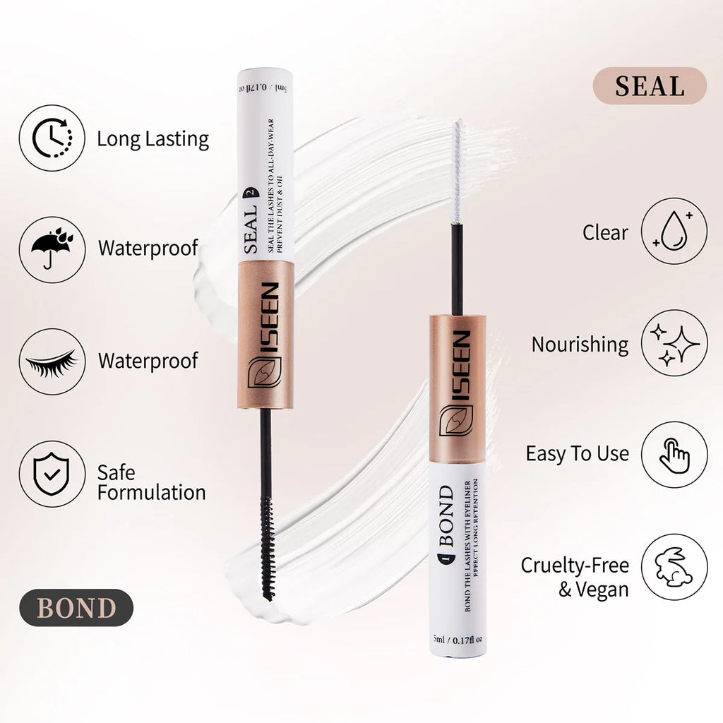 ISEEN DIY Lash Extension Kit – Mixed Styles, Clusters, Includes Bond & Seal, Tweezers & Brush