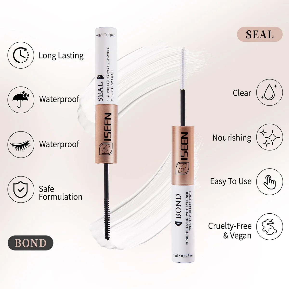 ISEEN DIY Lash Extension Kit – Mixed Styles, Clusters, Includes Bond & Seal, Tweezers & Brush
