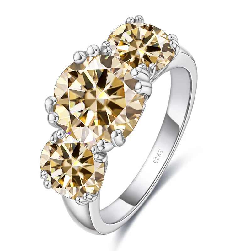 JoyceJelly 5Carat Total VVS 3EX Cut Moissanite Diamond Ring For Women Timeless Trends Sterling S925 Silver Jewelry Wedding Bands