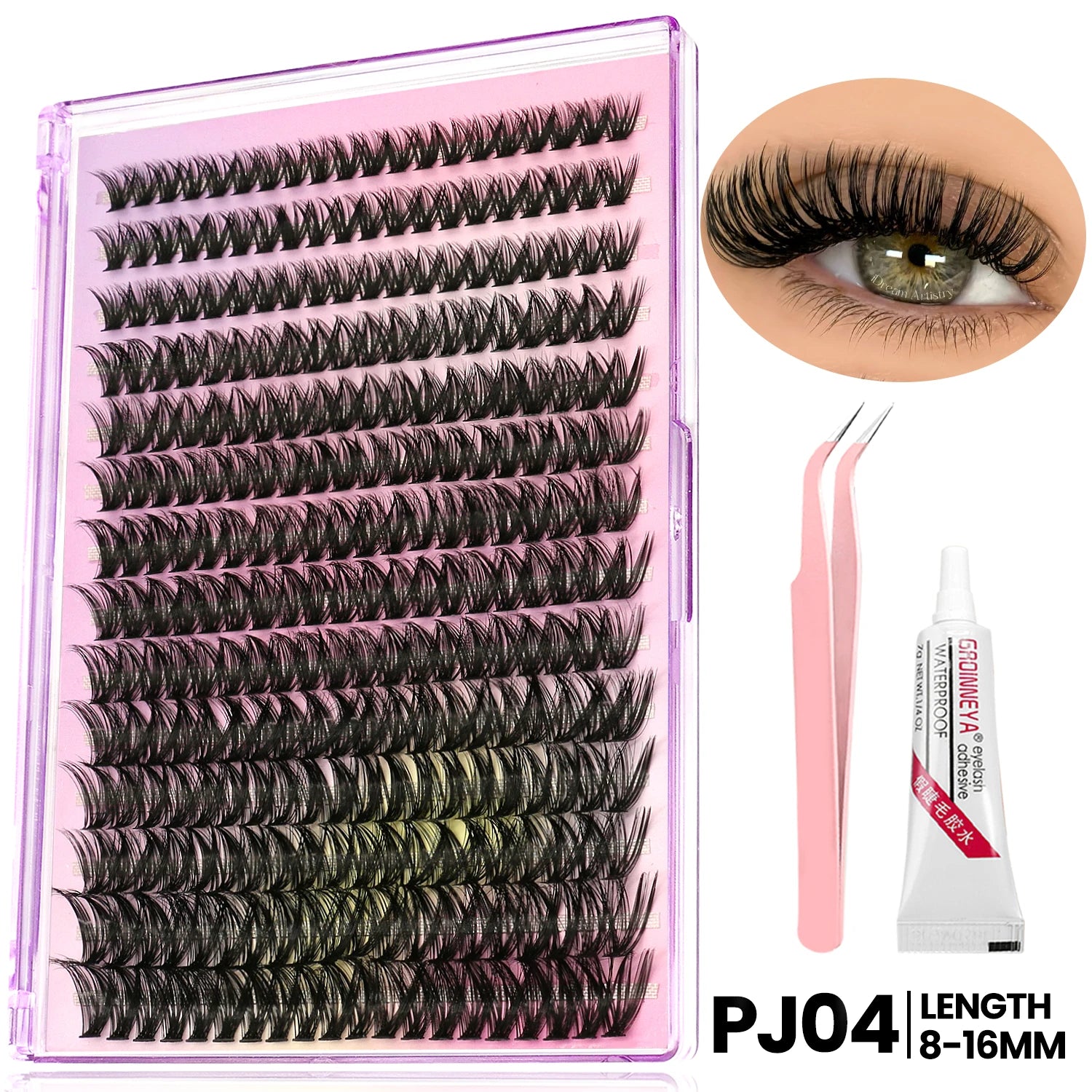 280 Clusters Individual Lashes Natural Look Soft Curly Fluffy Cluster Lashes DIY Eyelash Extension Personal Eyelash Makeup Tool