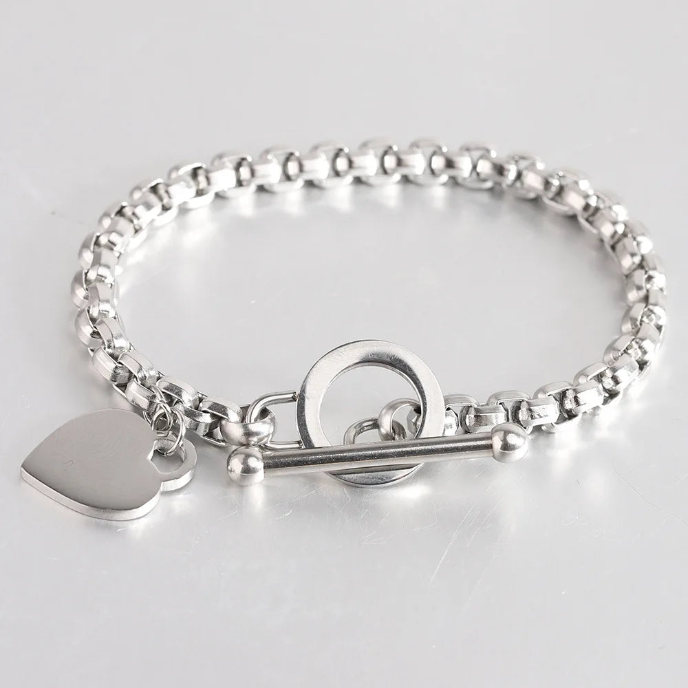 6MM Stainless Steel Heart Bracelet – Women’s Hand Chain