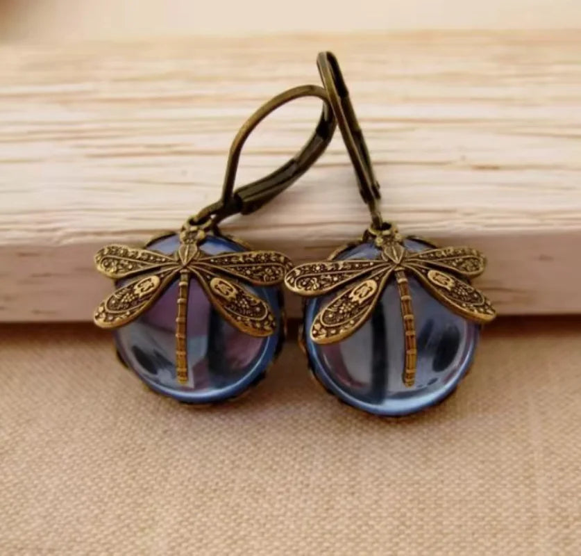 Libellule Vintage – Dragonfly Drop Earrings