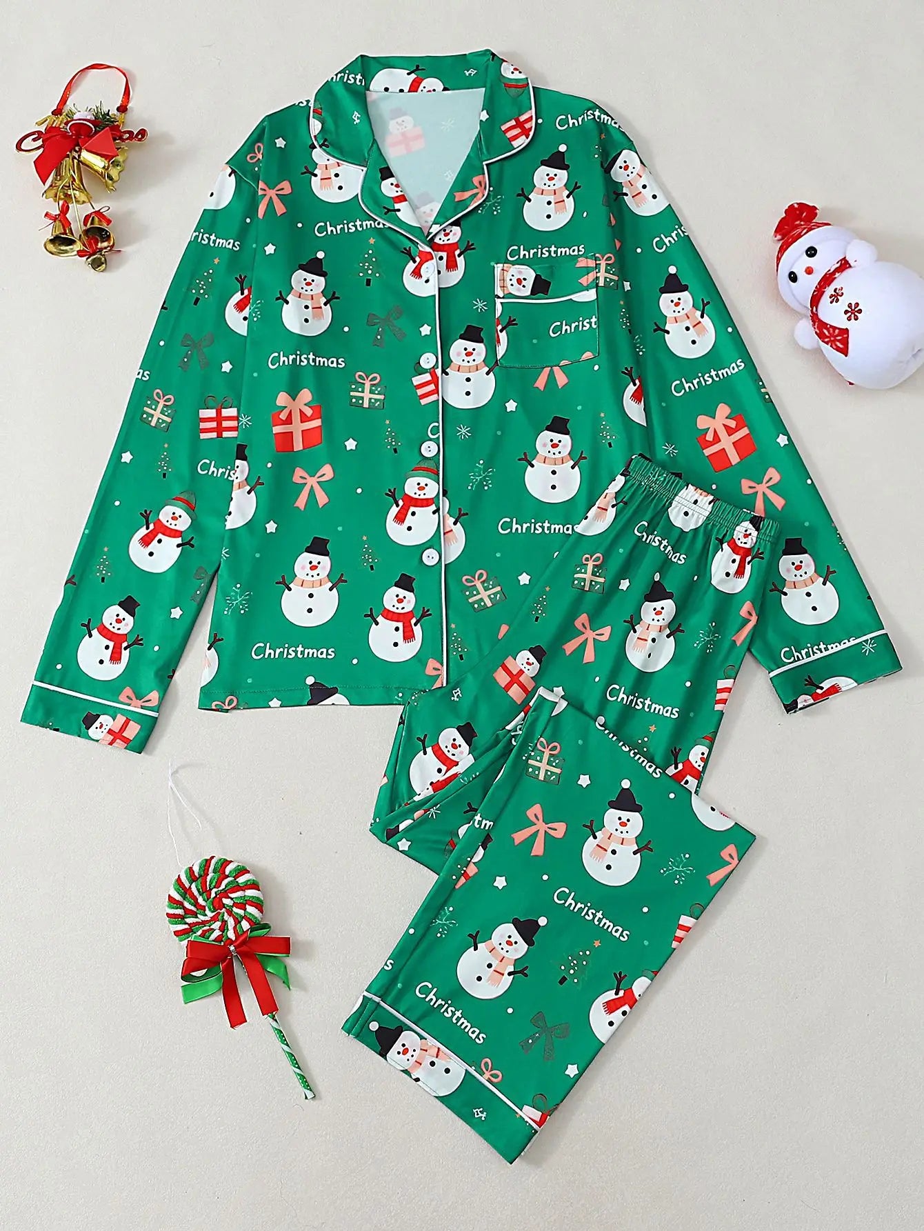 Women’s Christmas Pajama Set – Long Pants Nightwear