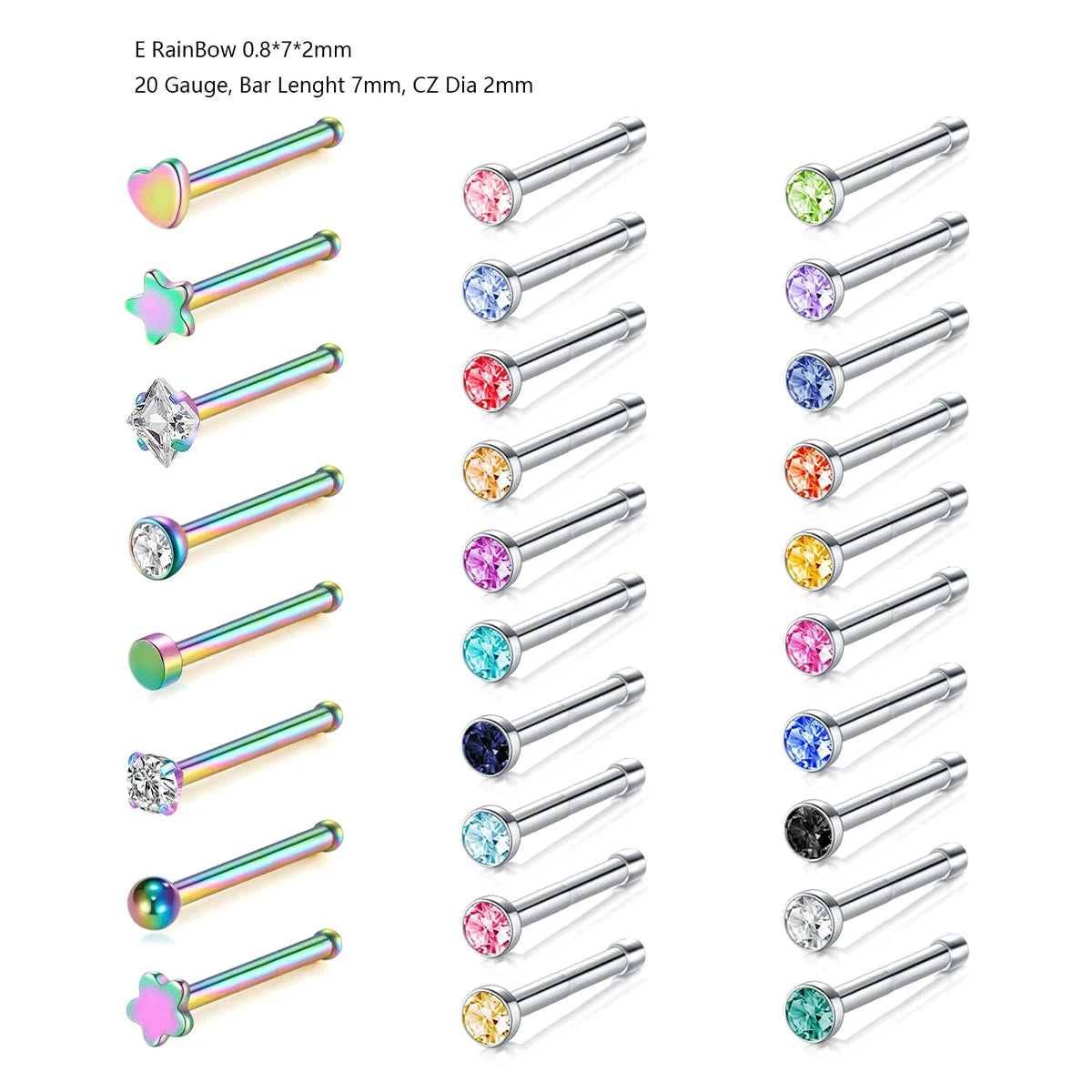 Éclat Set – 28pcs Nose Stud Collection