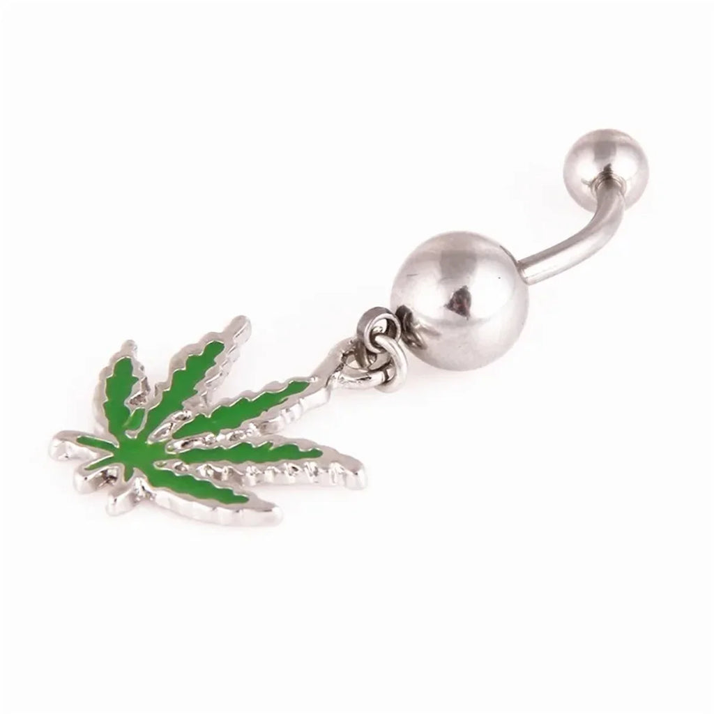 Verdé Leaf Navel Ring