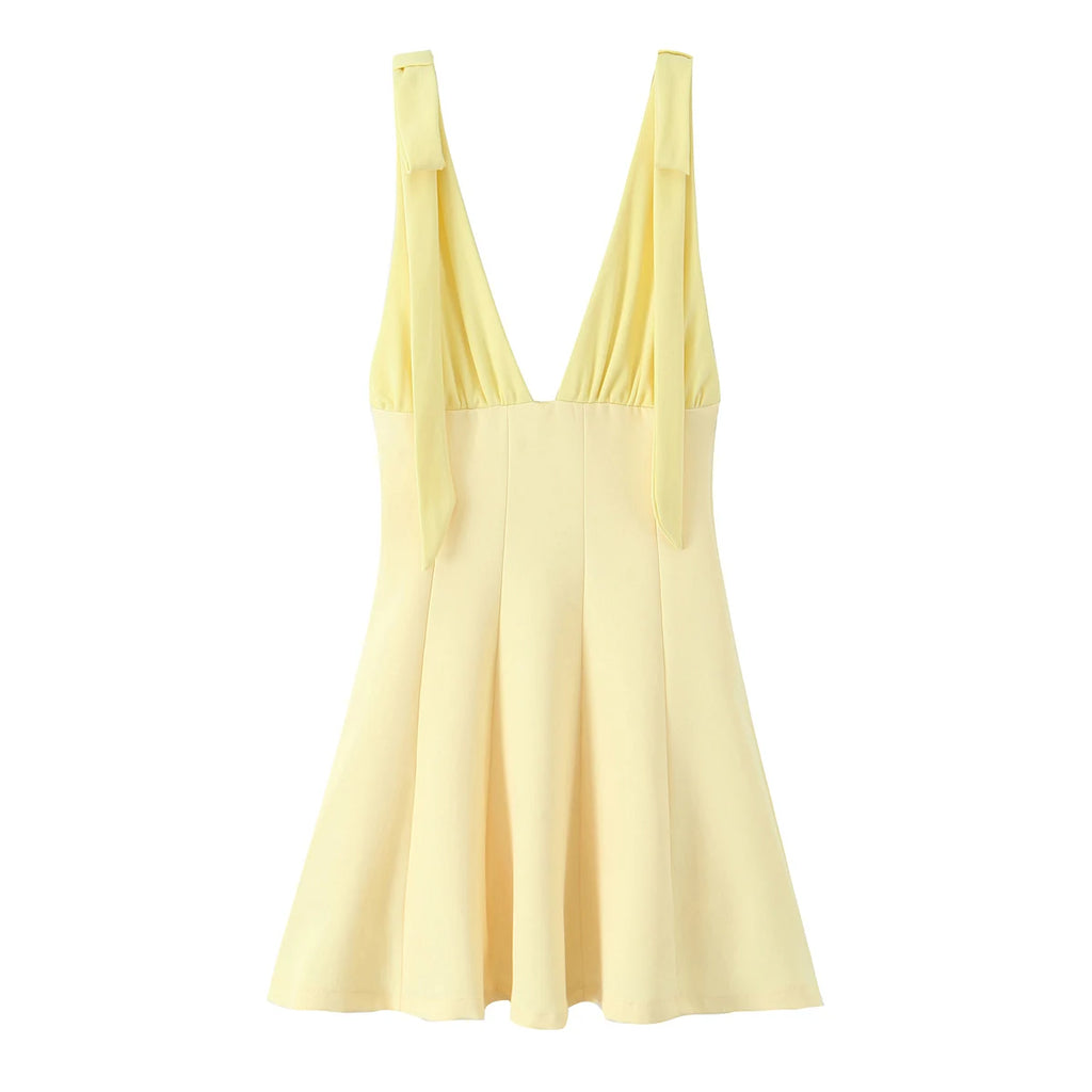 DUOPERI Women Summer Patchwork A-Line Mini Dress