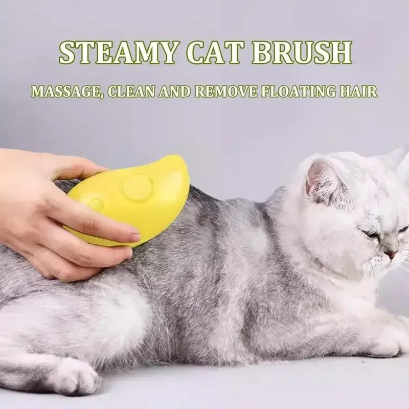 Cat & Dog Steam Brush – 3-in-1 Electric Grooming, Sprayer & Massage Comb