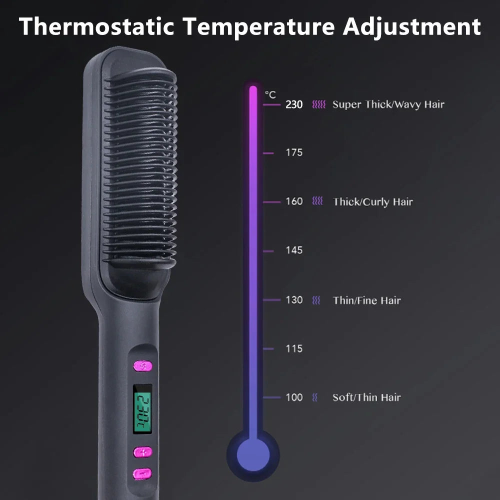 Electric Hot Comb Hair Straightener – Negative Ion, Multifunctional, Anti-Scald Styling Tool