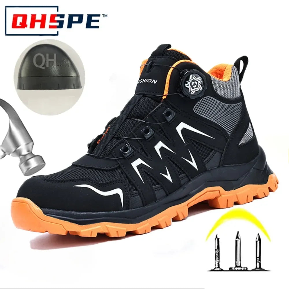 Steel Toe Work Shoes – Anti-Smash, Anti-Piercing, Wear-Resistant Rubber Soles, Durable