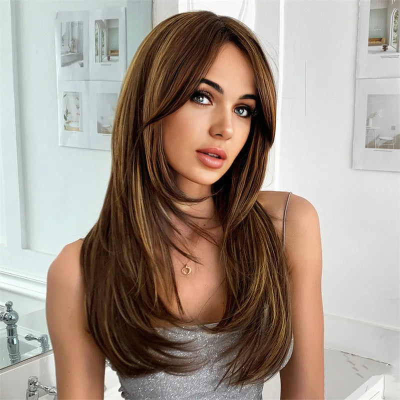 Medium Wavy Synthetic Wig – Chin-Length, Heat-Resistant
