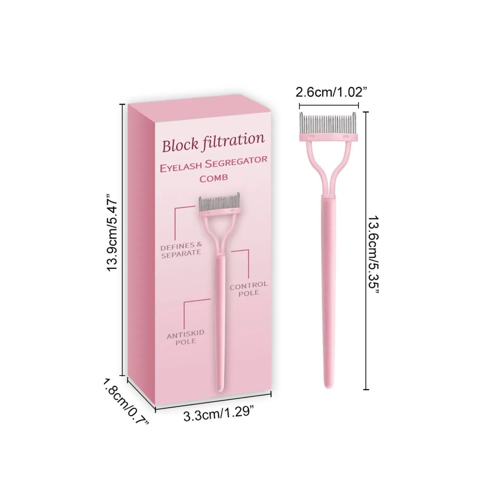 Portable Eyelash Brush Comb – Collapsible, Stainless Steel, Mascara & Curl Tool