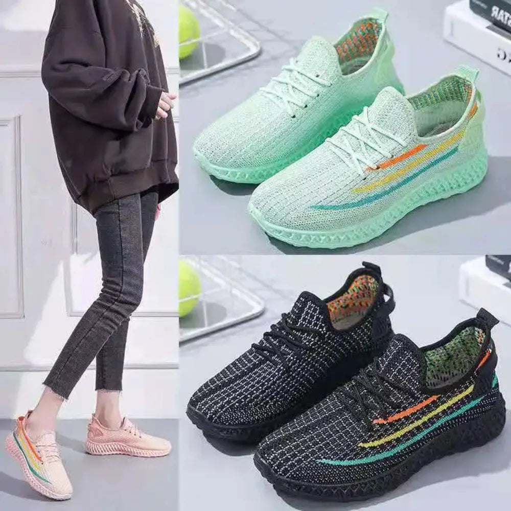Women's Summer Woven Mesh Sneakers – Breathable Casual Sports Shoes