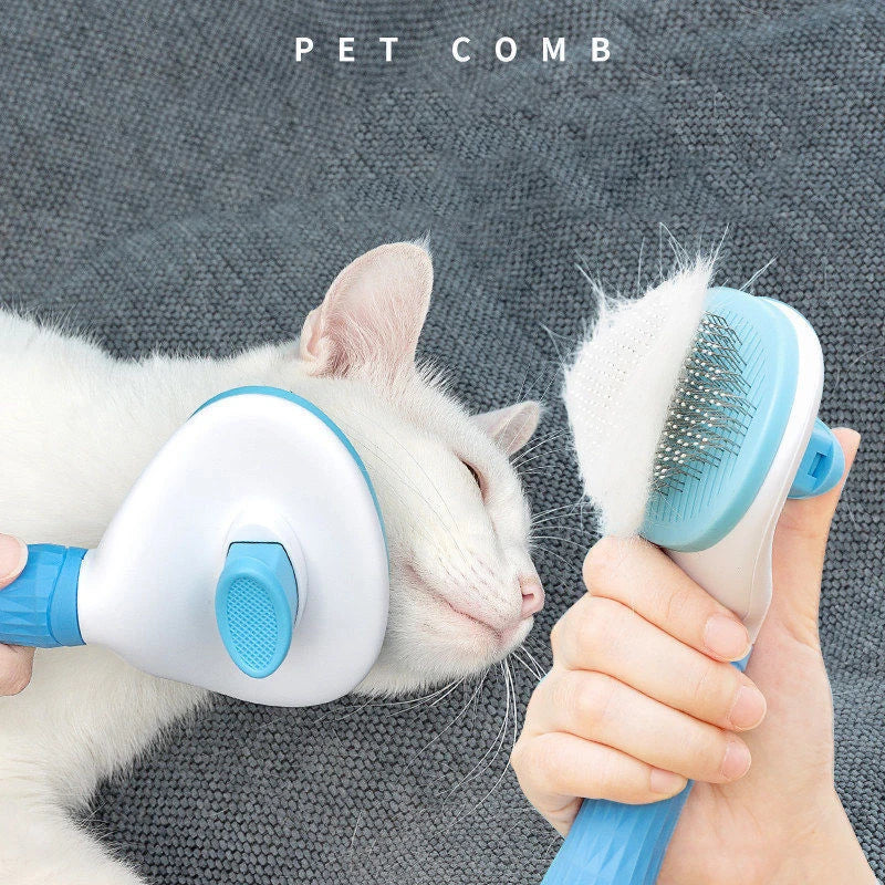 Pet Grooming Brush – Stainless Steel Comb for Cats & Long-Hair Dogs