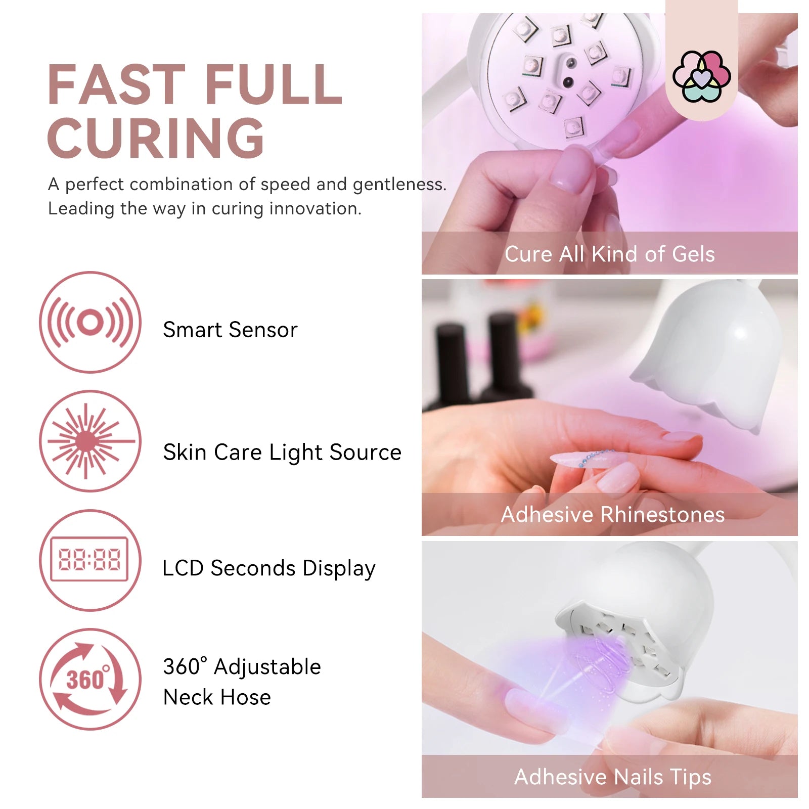 SAVILAND Mini UV LED Nail Lamp – Rechargeable, Cordless, Gel Polish Quick Drying