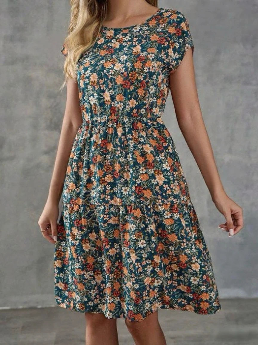 Amazon Global Women's Printed Elastic Waist Dress