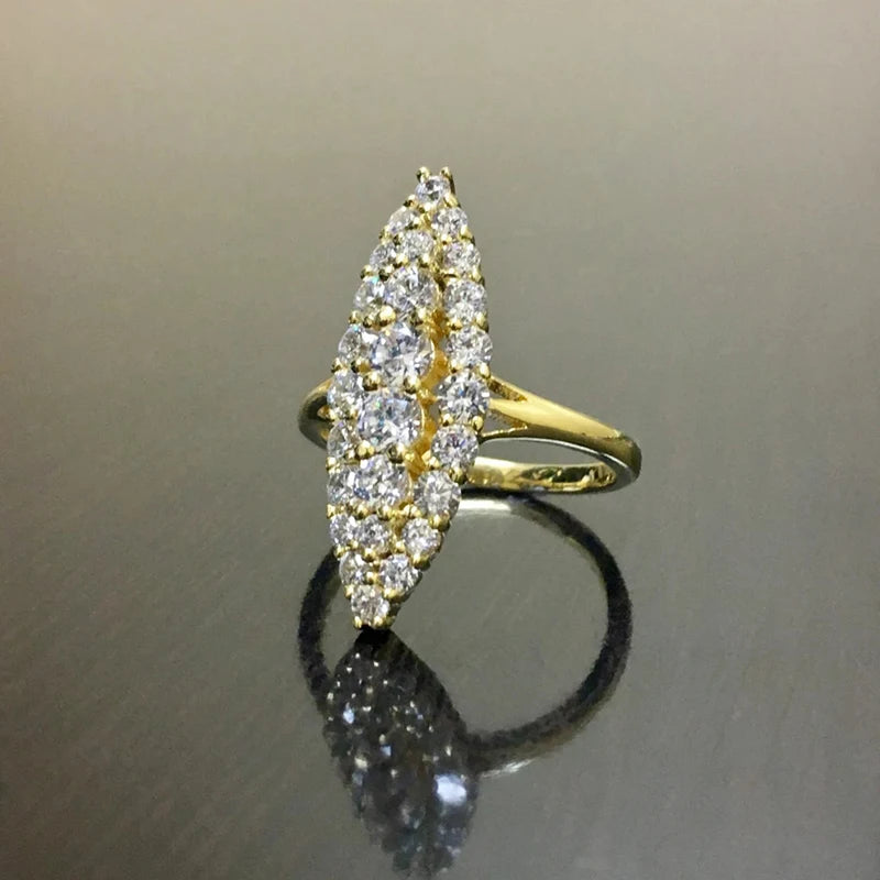 Étoile Dorée – Marquise CZ Ring