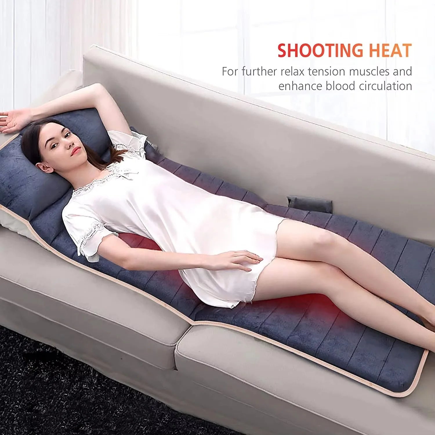 XINDU Full Body Massage Mat – Memory Foam, Heat, 10 Vibration Motors, 6 Heating Pads, Neck/Waist/Legs