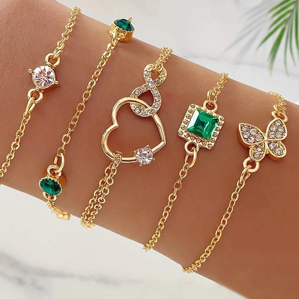 Éclat Infini – 5-Piece Rhinestone Bracelet Set