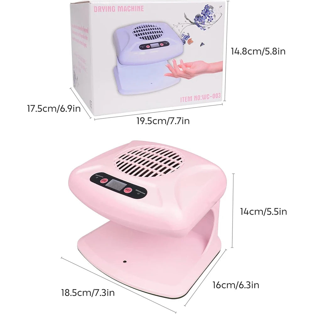 Nail Art Air Dryer – Hot & Cold, 300W, Timing, For Hands & Feet