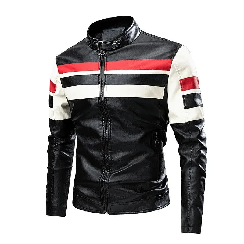 Men's Leather Jacket 2022 – Casual, Motorcycle Style, Vintage, Spring/Autumn, Thin