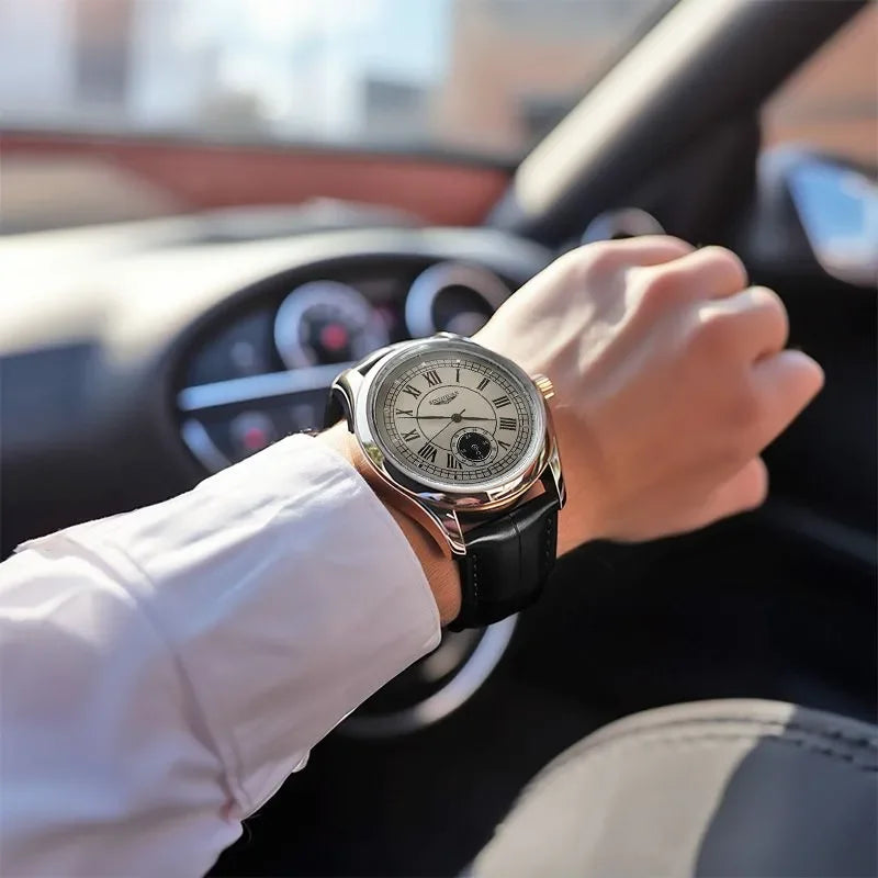 Men's Luxury Wristwatch – Quartz, Leather, Waterproof, Business Style