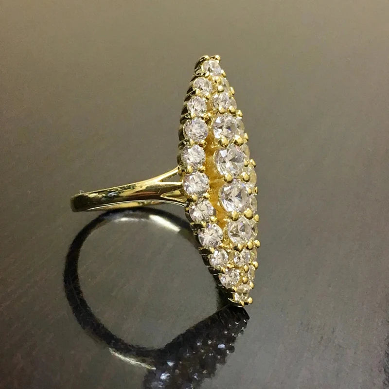 Étoile Dorée – Marquise CZ Ring