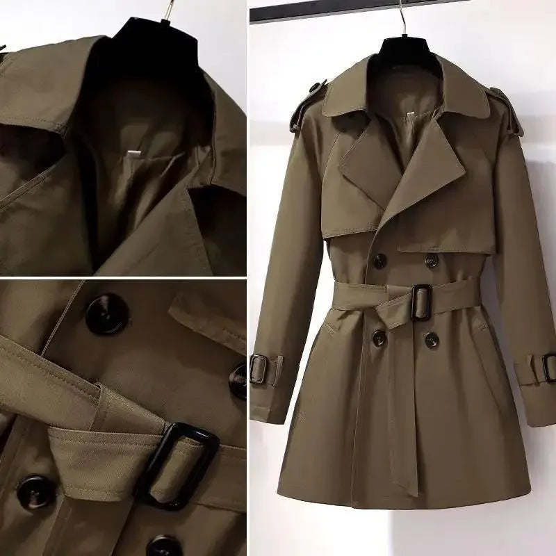 Manteau Femme Mi-Long – British Style, Slim Waist, Fashionable Autumn/Winter