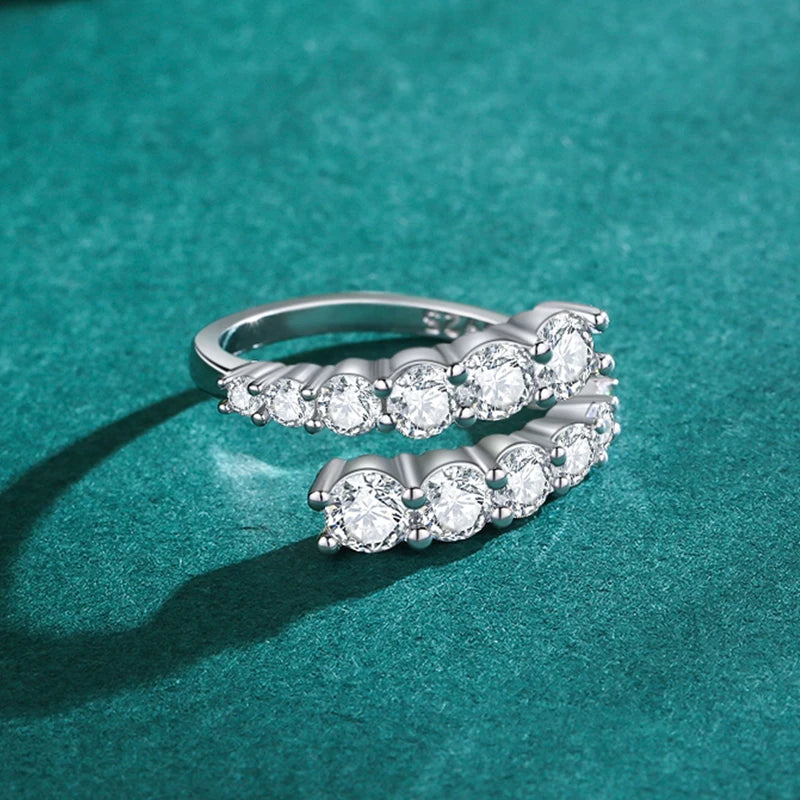 Ailmay 925 Sterling Silver Adjustable Zircon Ring