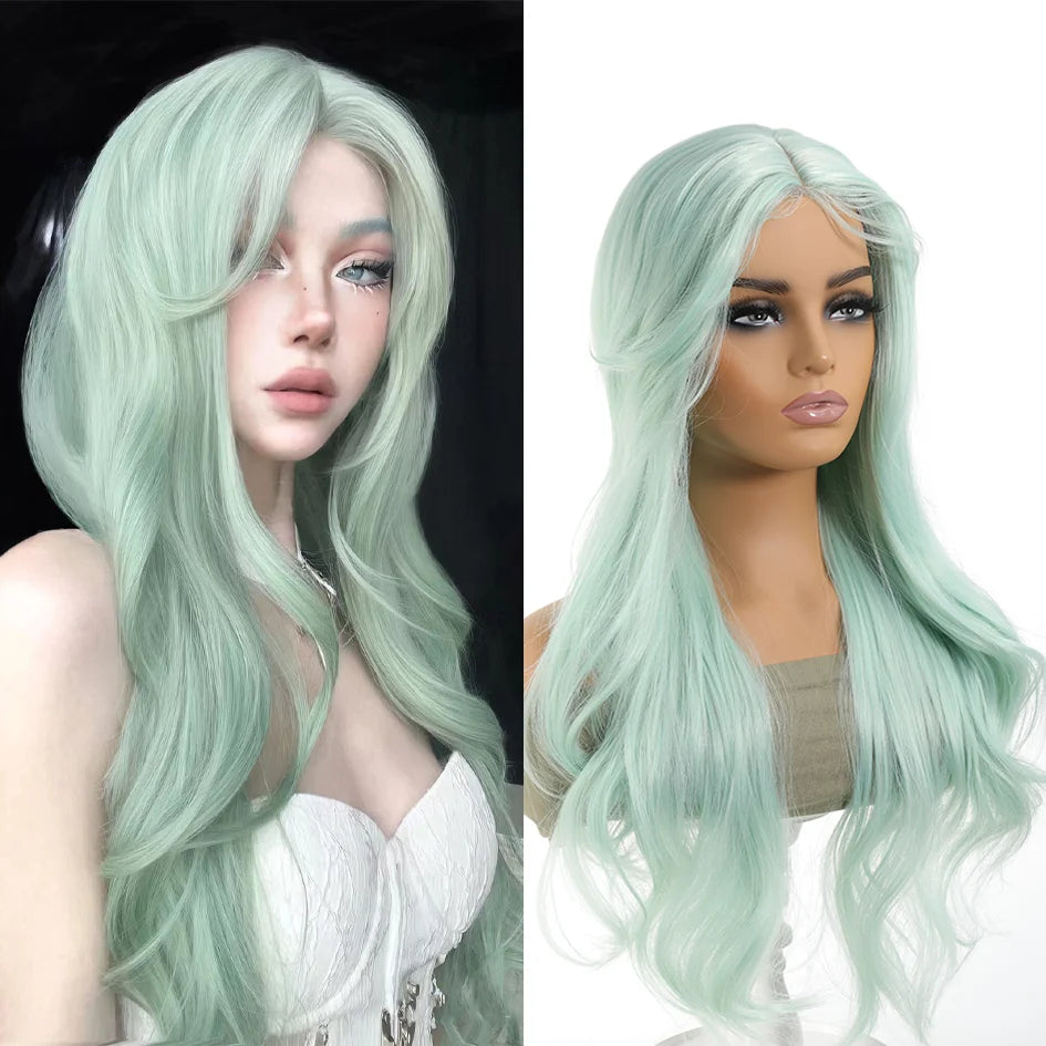 Synthetic Wig – Long Straight & Curly Hair, Bangs, Ponytail, Braids, Halloween/Christmas Gift
