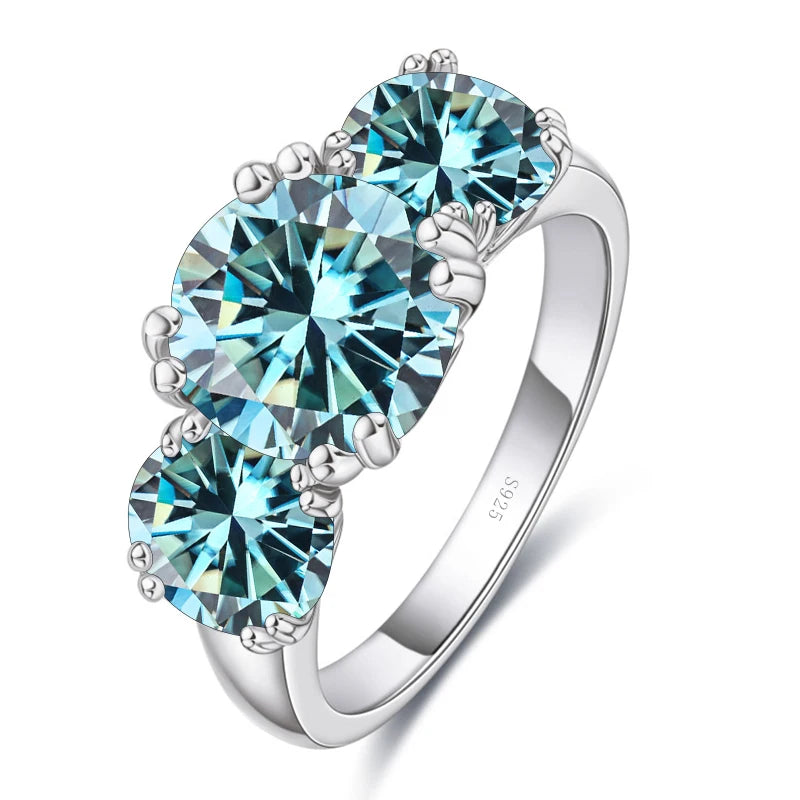 JoyceJelly 5Carat Total VVS 3EX Cut Moissanite Diamond Ring For Women Timeless Trends Sterling S925 Silver Jewelry Wedding Bands