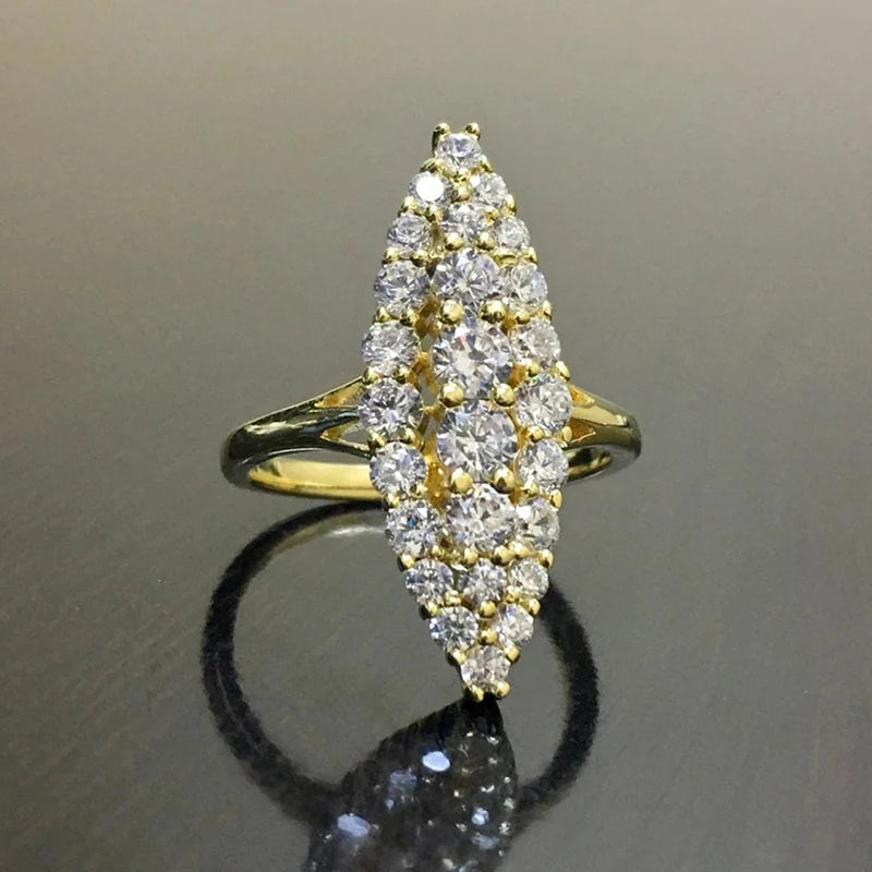 Étoile Dorée – Marquise CZ Ring