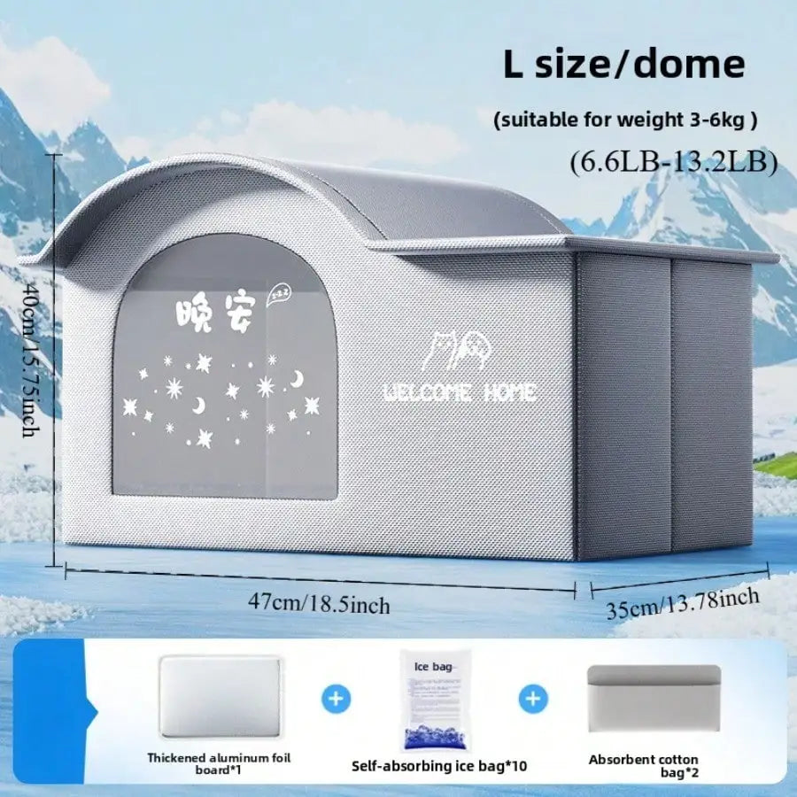 Pet Cooling Bed – Summer Ice House, Air-Conditioned, Small Cats & Dogs, Four Seasons Use