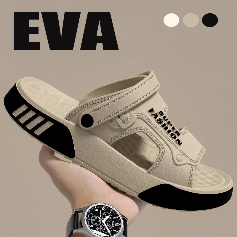 Men's EVA Slippers – Soft Sole, Platform Slides, Indoor/Outdoor, Beach & Home Shoes