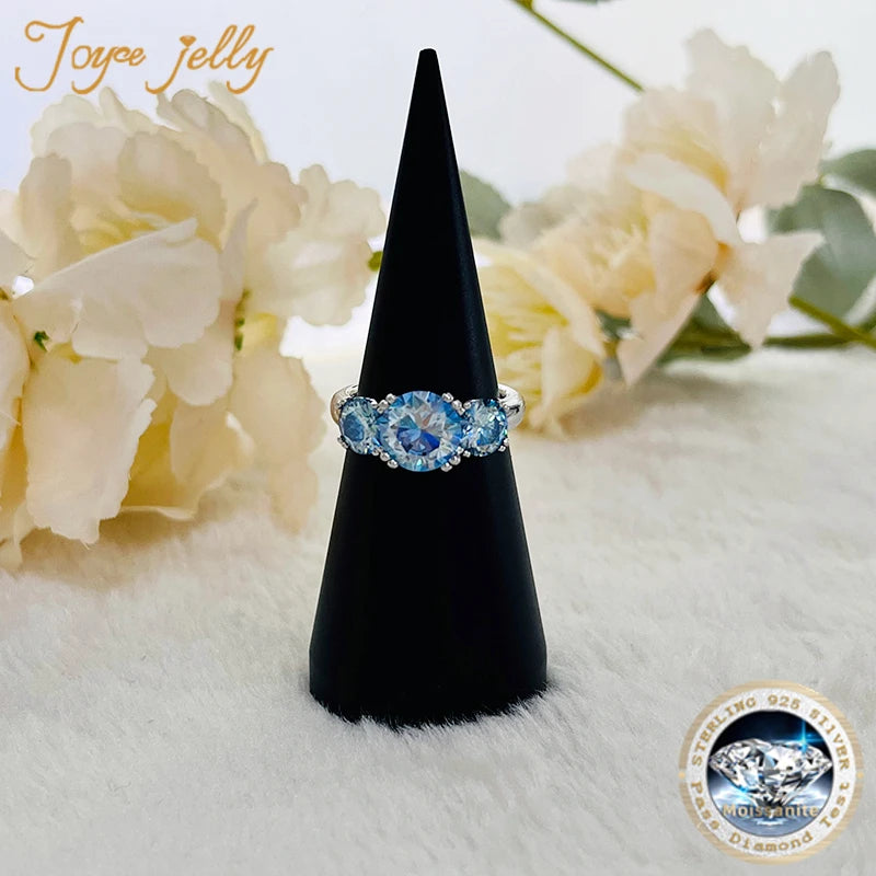 JoyceJelly 5Carat Total VVS 3EX Cut Moissanite Diamond Ring For Women Timeless Trends Sterling S925 Silver Jewelry Wedding Bands