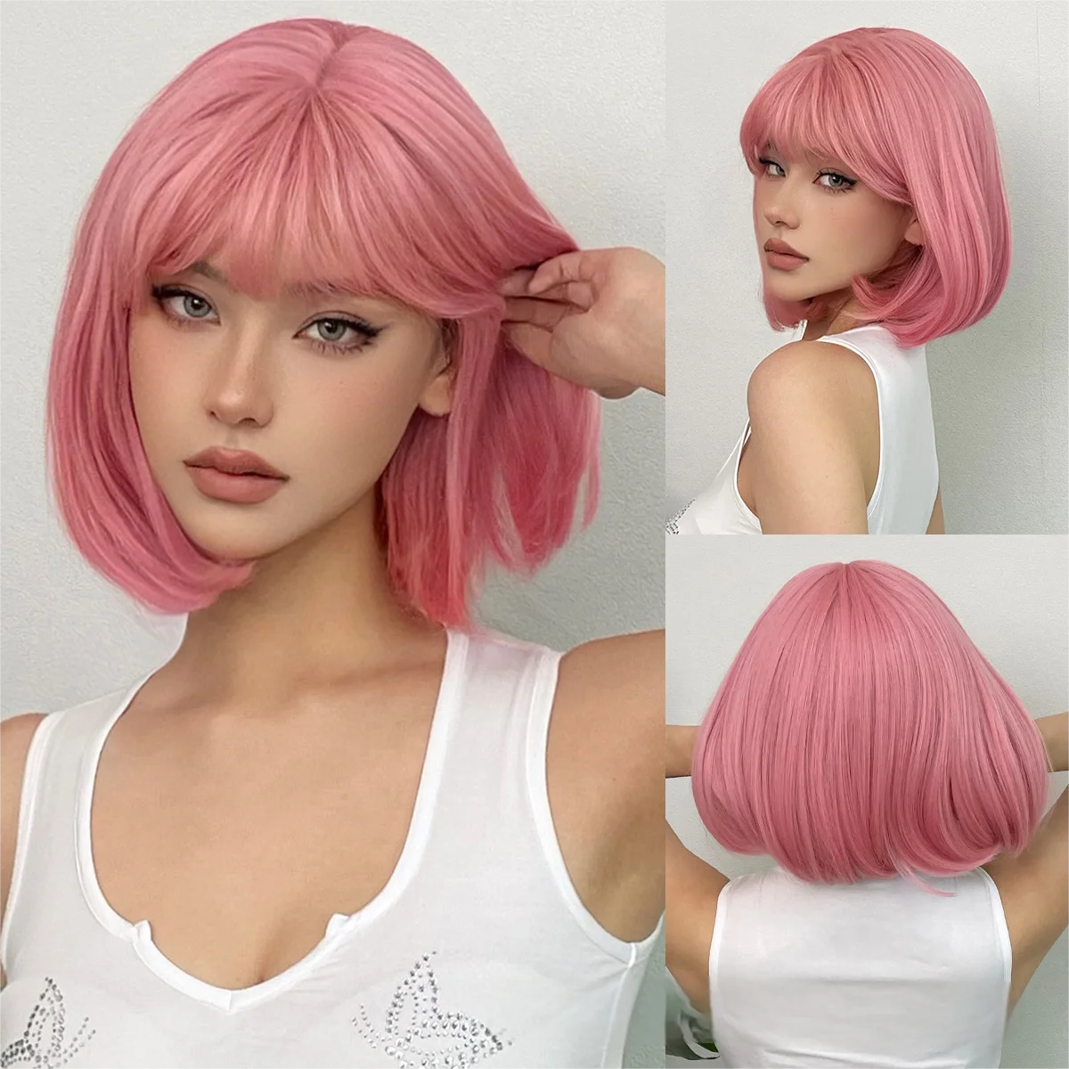 Red Synthetic Wig – Long Wavy, Natural Hairline, Heat-Resistant, Daily/Party/Cosplay