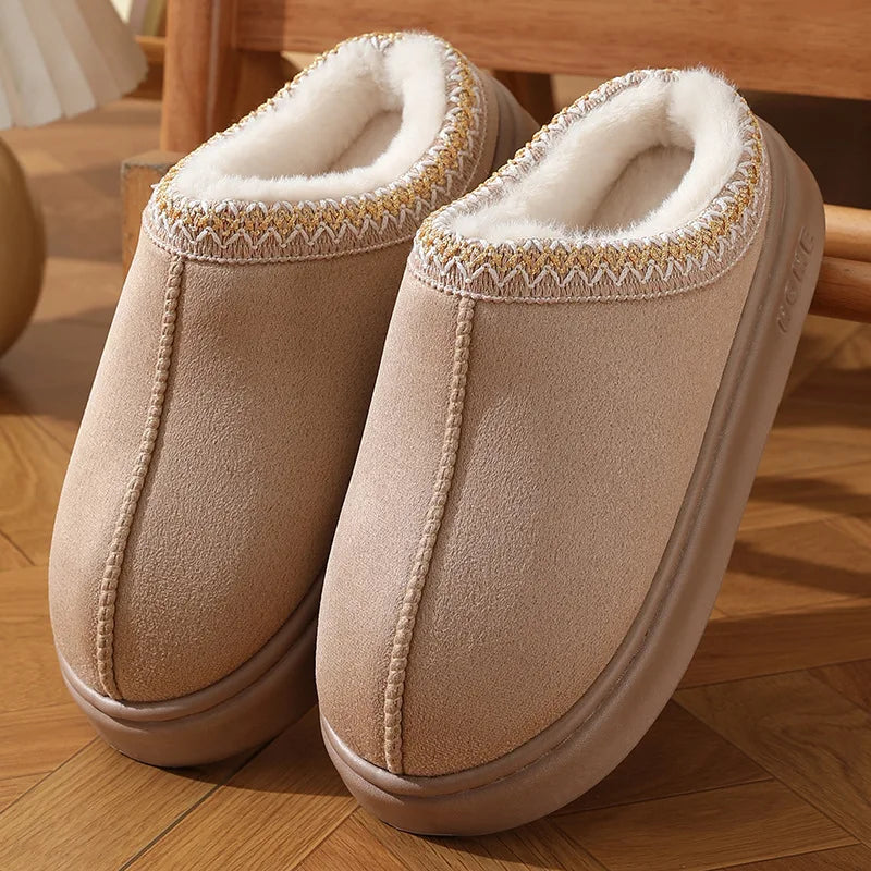 Fluffy Platform Warm Winter Slippers for Women