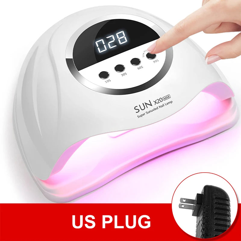 320W SUN X19 MAX Nail Lamp – 72 LEDs, UV/LED, Gel Polish Curing, Large LCD Touch Screen