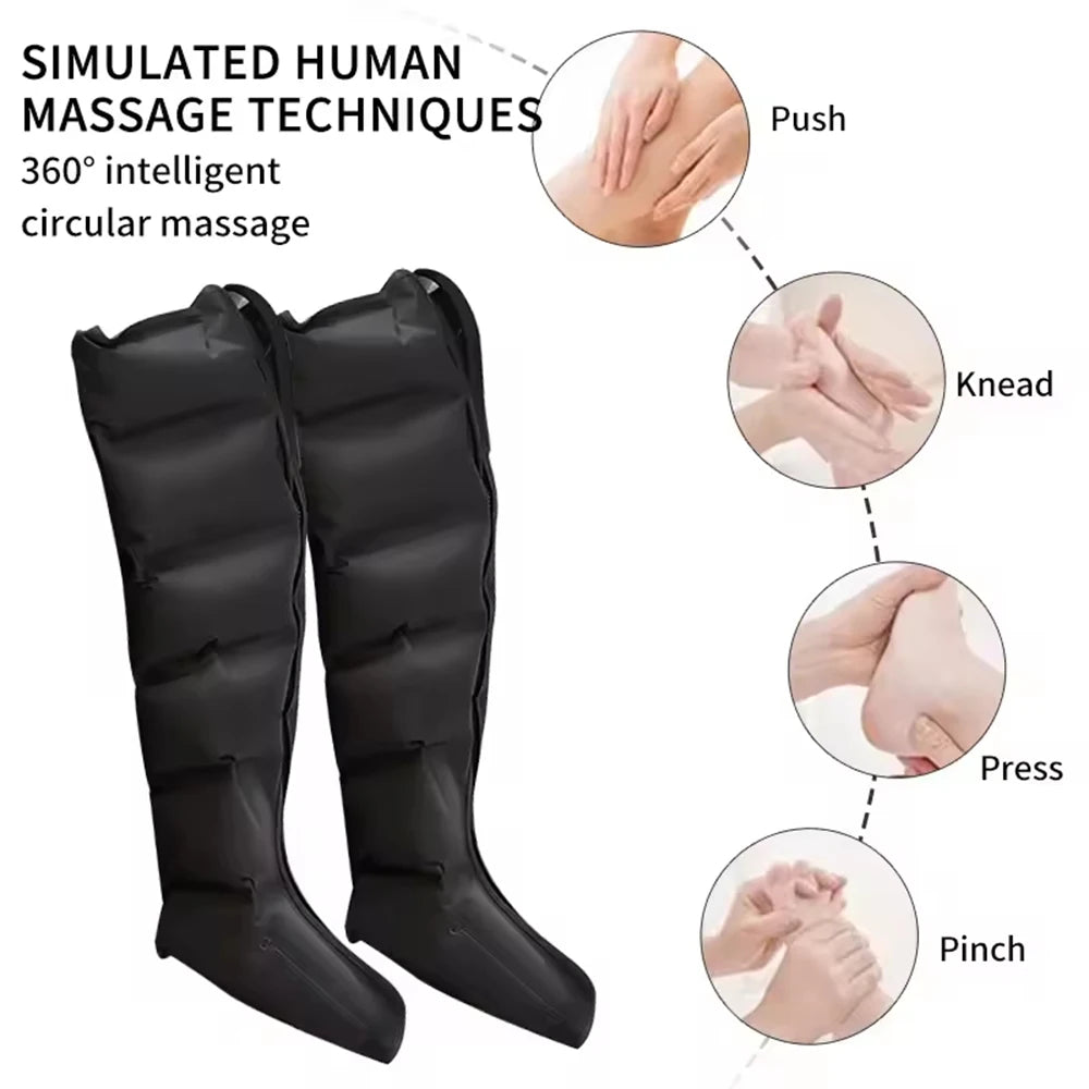6-Airbag Compression Massage Boots – Circulation & Leg Muscle Relaxation, Relieves Varicose Veins