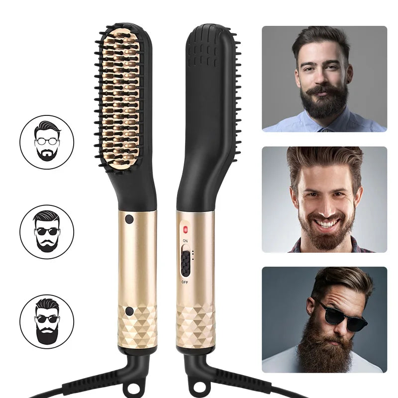 Electric Hot Comb Straightener – Quick Heat, Multifunctional, Men’s Beard Care, Anti-Scald